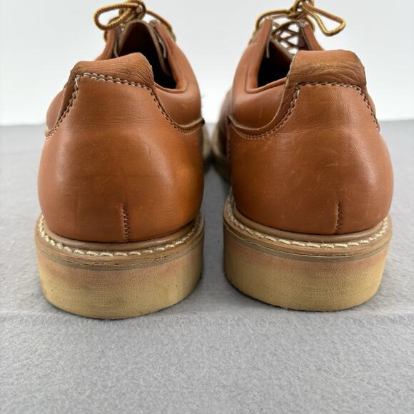 Vintage HANOVER Men\'s Brown Leather Cushioned Insole Moc Toe Oxford Size 9.5 main image 6